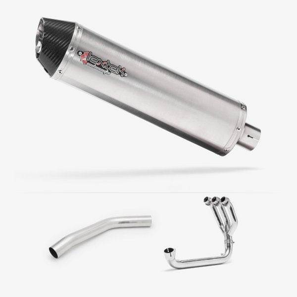 Lextek RP1 Gloss S/Steel Oval Exhaust System 400mm for Triumph Tiger 800 (10-21)