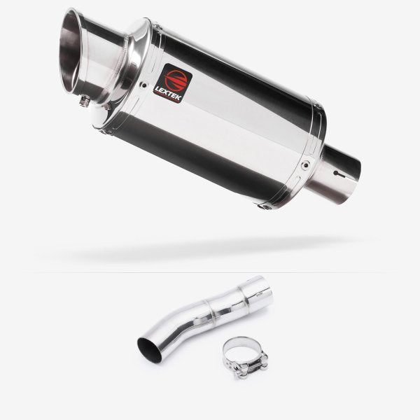 Lextek YP4 S/Steel Stubby Exhaust 200mm with Link Pipe for Triumph Street Triple 675 (13-17)