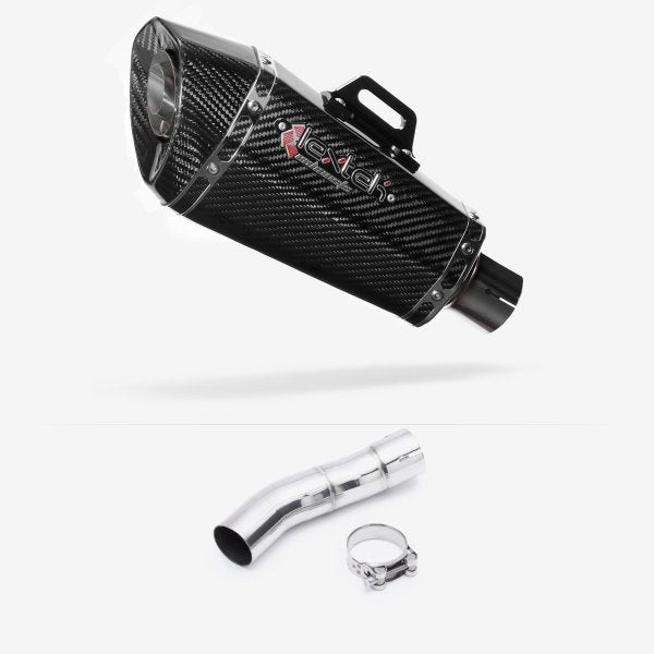 Lextek XP8C Carbon Fibre Exhaust 210mm with Link Pipe for Triumph Street Triple 675 (13-17)
