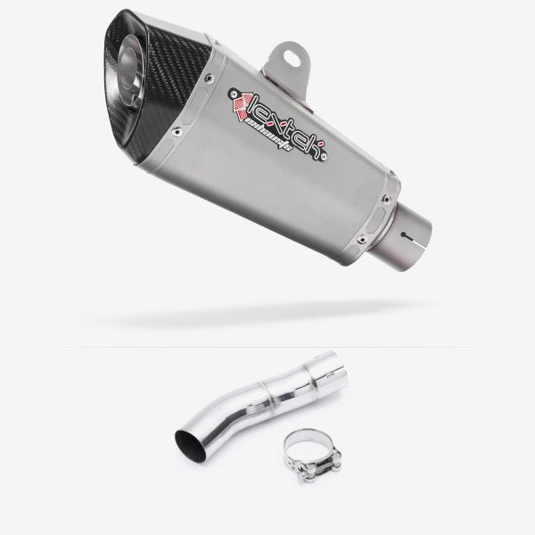 Lextek XP10 Matt S/Steel Exhaust 210mm with Link Pipe for Triumph Street Triple 675 (13-17)