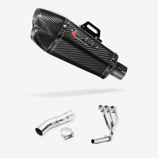 Lextek XP13C Carbon Fibre Exhaust System 210mm for Triumph Street Triple 675 (13-17)