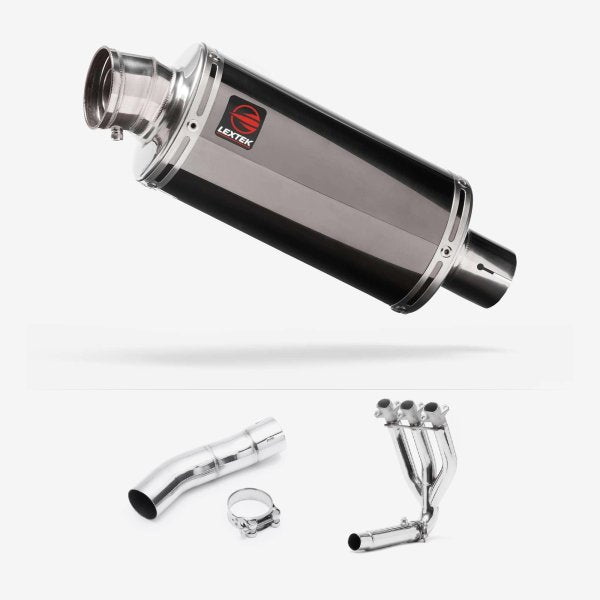 Lextek OP16 Dark Tint Stainless Exhaust System 250mm for Triumph Street Triple 675 (13-17)