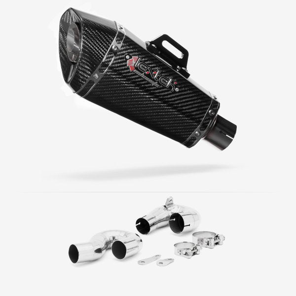 Lextek XP8C Carbon Fibre Exhaust 210mm with Link Pipe for Honda CBR1000RR Fireblade (14-16)