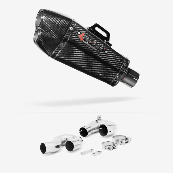 Lextek XP13C Carbon Fibre Exhaust 210mm with Link Pipe for Honda CBR1000RR Fireblade (14-16)