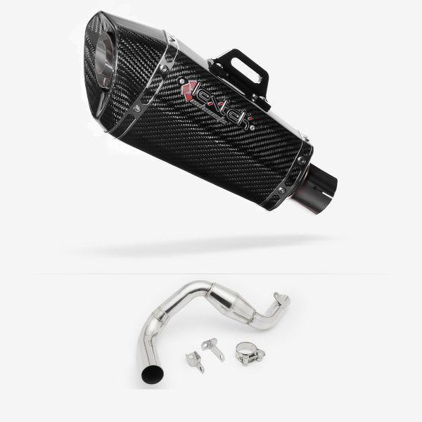 Lextek XP8C Carbon Fibre Exhaust 210mm with Link Pipe for KTM 390 Duke (13-16)