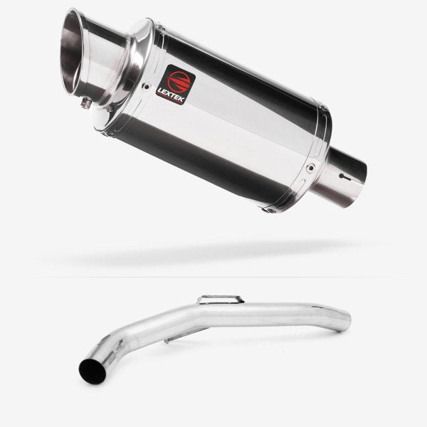 Lextek YP4 S/Steel Stubby Exhaust 200mm with Link Pipe for Triumph Explorer 1200 (12-18)
