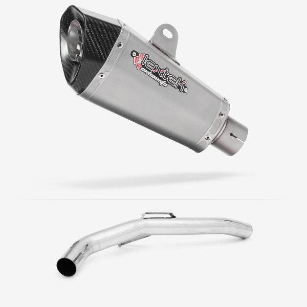 Lextek XP10 Matt S/Steel Exhaust 210mm with Link Pipe for Triumph Explorer 1200 (12-18)