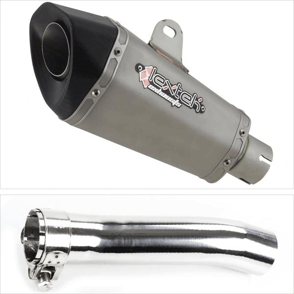 Lextek XP10 Matt S/Steel Exhaust System 210mm for Honda CBR500R (13-19)