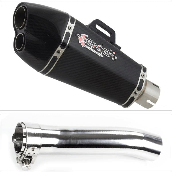 Lextek XP13C Carbon Fibre Exhaust System 210mm for Honda CBR500R (13-19)