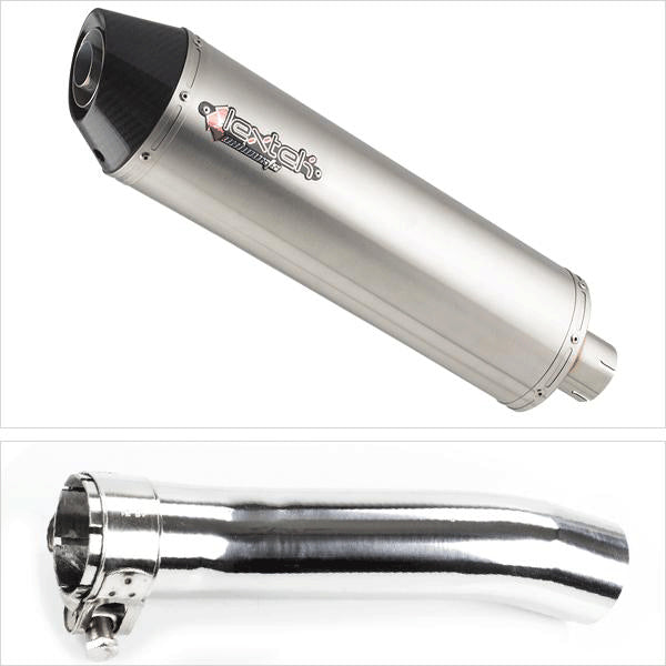 Lextek RP1 Gloss S/Steel Oval Exhaust System 400mm for Honda CBR500R (13-19)