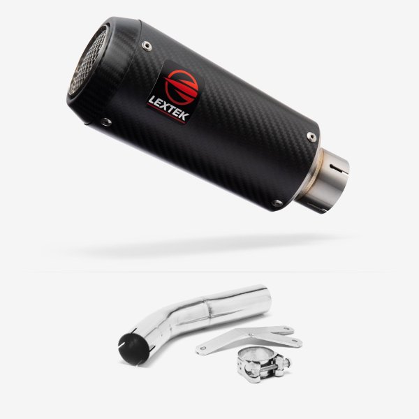 Lextek CP9C Full Carbon Exhaust 180mm Low Level with Link Pipe for Suzuki GSXR 600/750 (06-07)