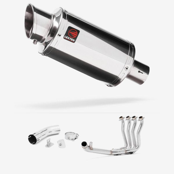 Lextek YP4 S/Steel Stubby Exhaust 200mm with Link Pipe for Suzuki GSX-S 1000 F (15-20)