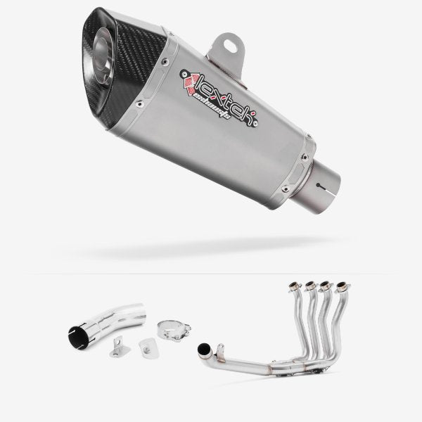 Lextek XP10 Matt S/Steel Exhaust 210mm with Link Pipe for Suzuki GSX-S 1000 F (15-20)