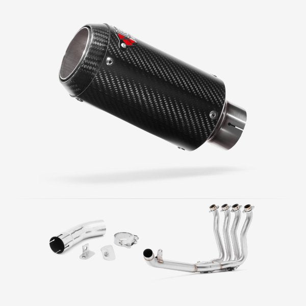 Lextek CP8C Full Carbon Exhaust 150mm with Link Pipe for Suzuki GSX-S 1000 F (15-20)