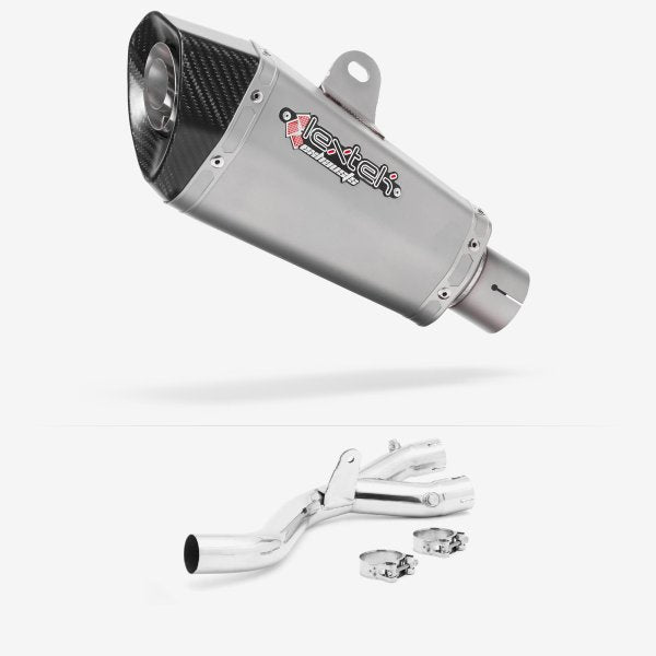 Lextek XP10 Matt S/Steel Exhaust 210mm with De-Cat Link Pipe for Yamaha MT-10 (16-)