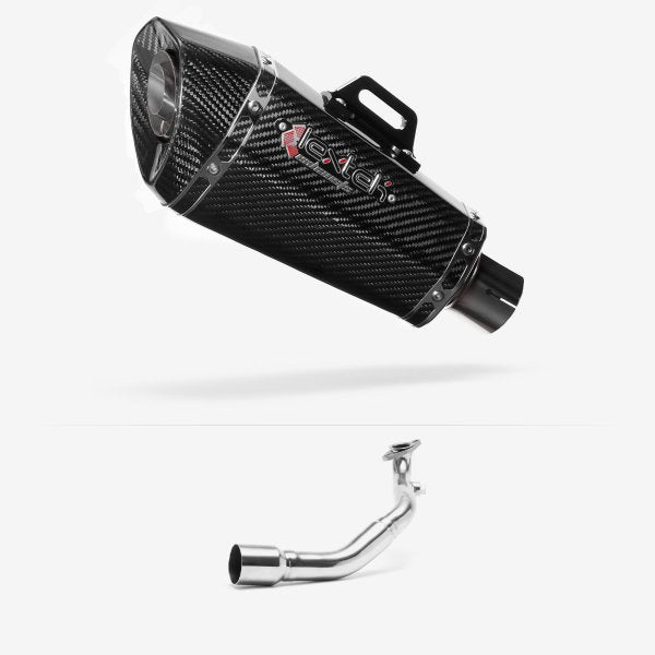 Lextek XP8C Carbon Fibre Exhaust System 210mm for Lexmoto Milano 125