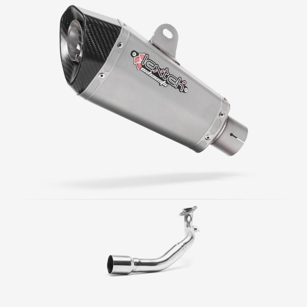 Lextek XP10 Matt S/Steel Exhaust System 210mm for Lexmoto Milano 125
