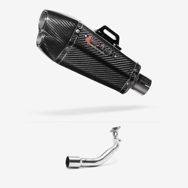 Lextek XP13C Carbon Fibre Exhaust System 210mm for Lexmoto Milano 125