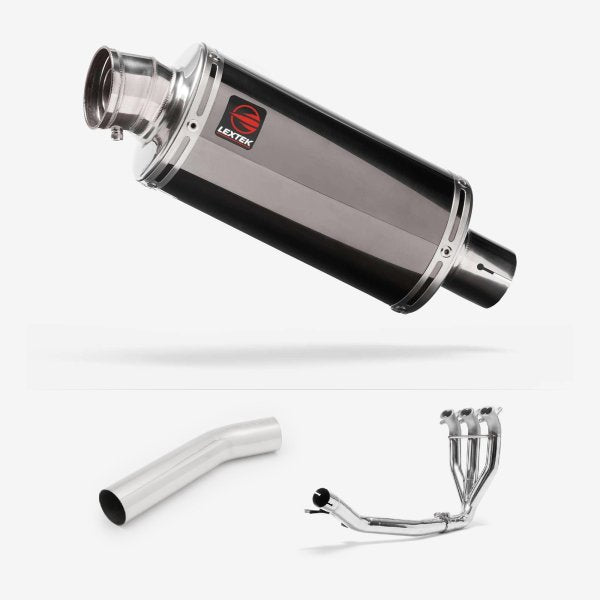 Lextek OP16 Dark Tint Stainless Exhaust 250mm with Link Pipe for Triumph Sprint GT 1050 (10-17)