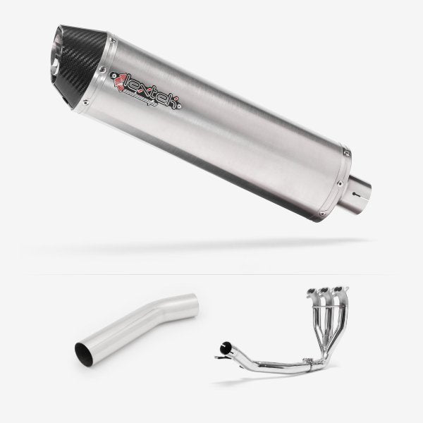 Lextek RP1 Gloss S/Steel Oval Exhaust 400mm with Link Pipe for Triumph Sprint GT 1050 (10-17)