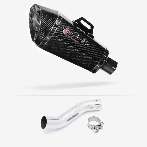 Lextek XP8C Carbon Fibre Exhaust 210mm with Link Pipe for Suzuki GSX 250 R (17-18)