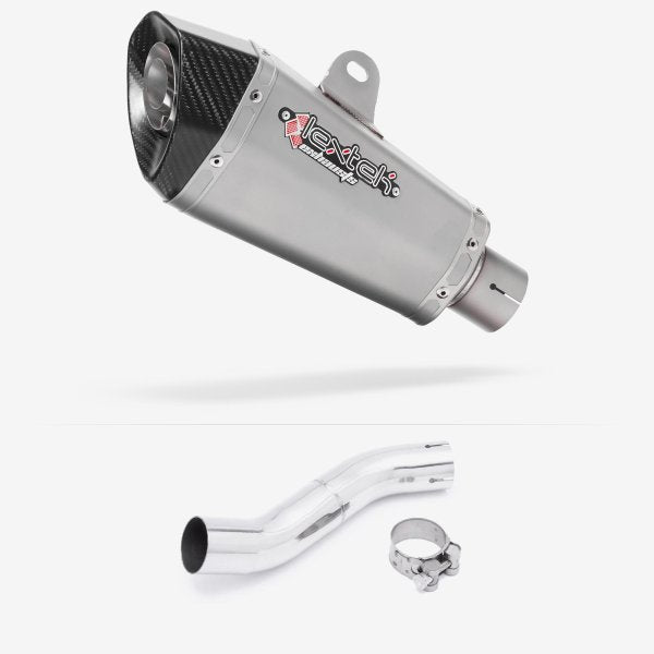 Lextek XP10 Matt S/Steel Exhaust 210mm with Link Pipe for Suzuki GSX 250 R (17-18)