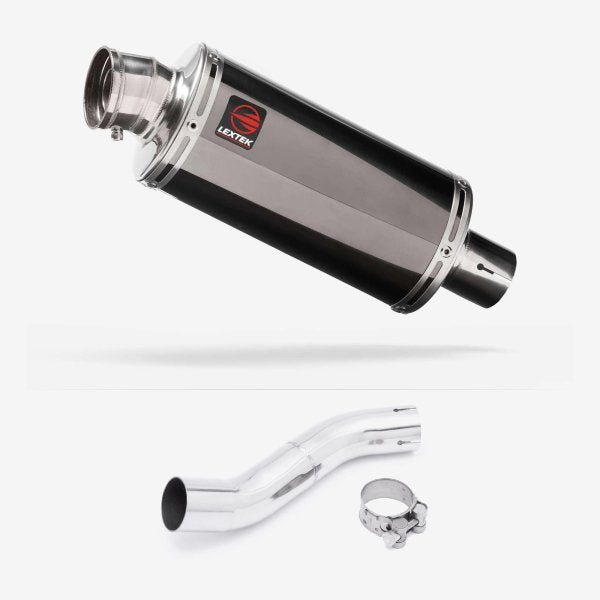 Lextek OP16 Dark Tint Stainless Exhaust 250mm with Link Pipe for Suzuki GSX 250 R (17-18)