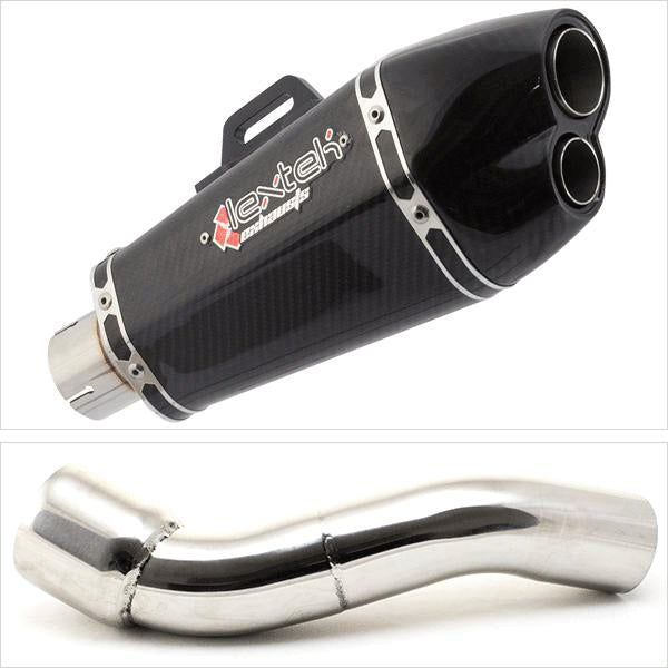 Lextek XP13C Carbon Fibre Exhaust 210mm with Link Pipe for BMW R 1200 GS (10-12)