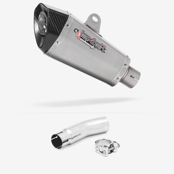 Lextek XP10 Matt S/Steel Exhaust 210mm with Link Pipe for SUZUKI SFV 650 Gladius (09-15)