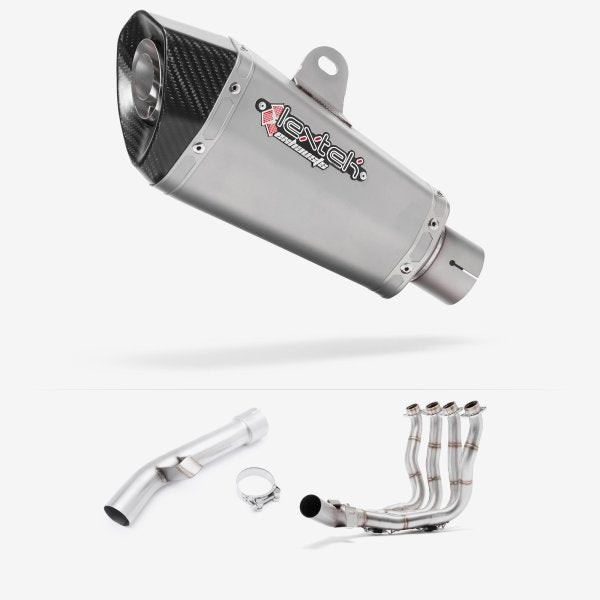 Lextek XP10 Matt S/Steel Exhaust 210mm with Link Pipe for Yamaha FZ1 (06-15)