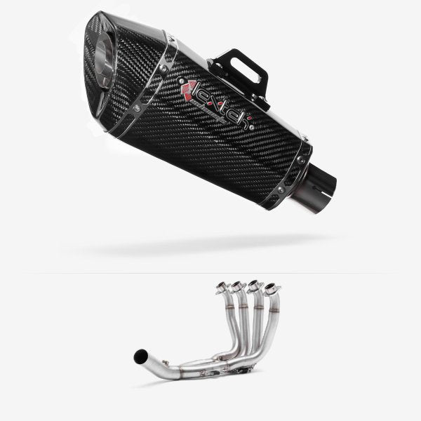 Lextek XP8C Carbon Fibre Exhaust System 210mm Low Level for Yamaha YZF R6 (17-22)