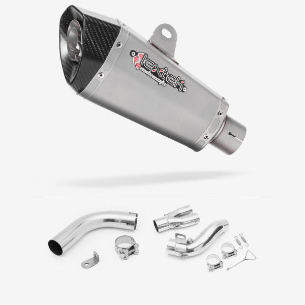 Lextek XP10 Matt S/Steel Exhaust 210mm with De-Cat Link Pipe for Honda CB1000R (08-17)