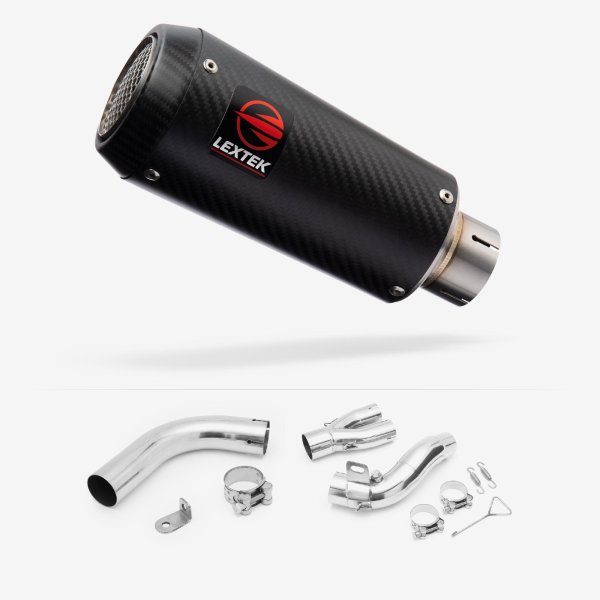 Lextek CP9C Full Carbon Exhaust 180mm with De-Cat Link Pipe for Honda CB1000R (08-17)