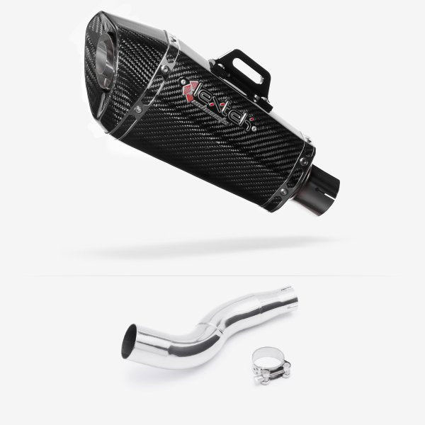 Lextek XP8C Carbon Fibre Exhaust 210mm with Link Pipe for Honda CB300R (18-20)