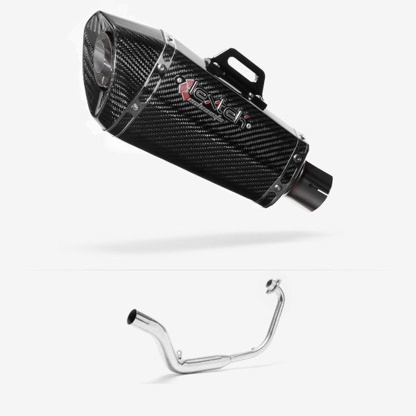 Lextek XP8C Carbon Fibre Exhaust System 210mm for Honda CB125 R (18-22)