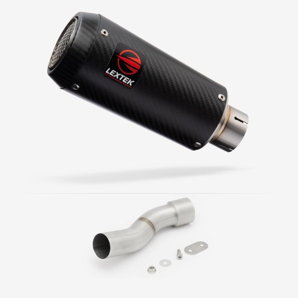 Lextek CP9C Full Carbon Exhaust 180mm with Link Pipe for Ducati Monster 1200 (14-19)