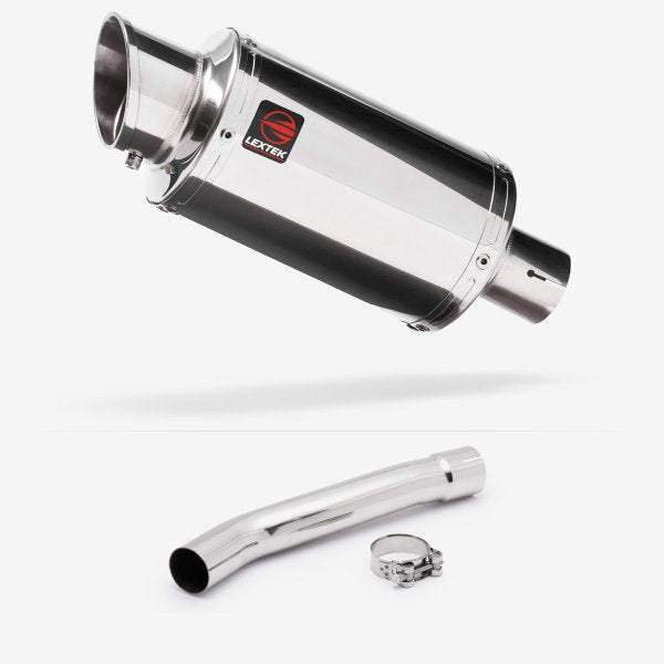 Lextek YP4 S/Steel Stubby Exhaust 200mm with Link Pipe for Yamaha YZF R6 (03-05)