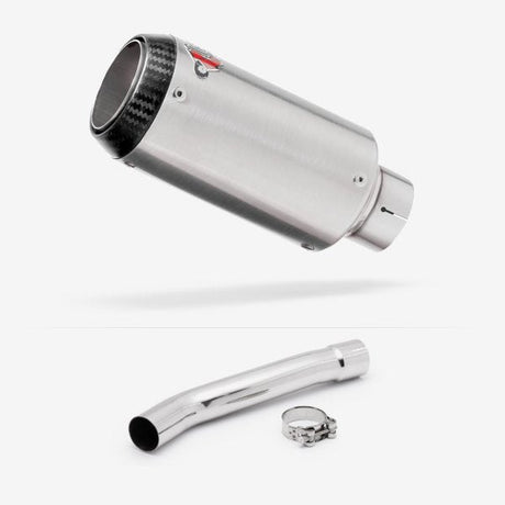 Lextek CP1 Matt S/Steel Carbon Tip Exhaust 150mm with Link Pipe for Yamaha YZF R6 (03-05)