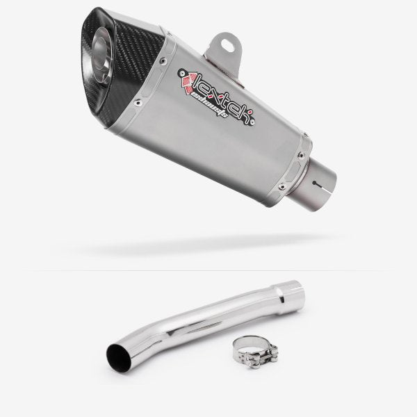 Lextek XP10 Matt S/Steel Exhaust 210mm with Link Pipe for Yamaha YZF R6 (03-05)