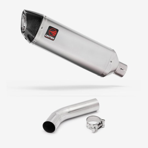 Lextek VP1 Matt S/Steel Exhaust 300mm with Link Pipe for Honda VFR400 NC21 (85-88)