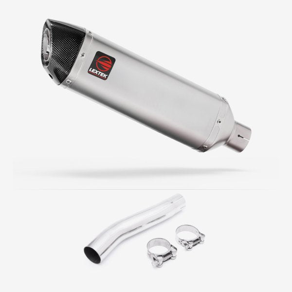 Lextek VP1 Matt S/Steel Exhaust 300mm with Link Pipe for Suzuki GSXR 600/750 (08-10)