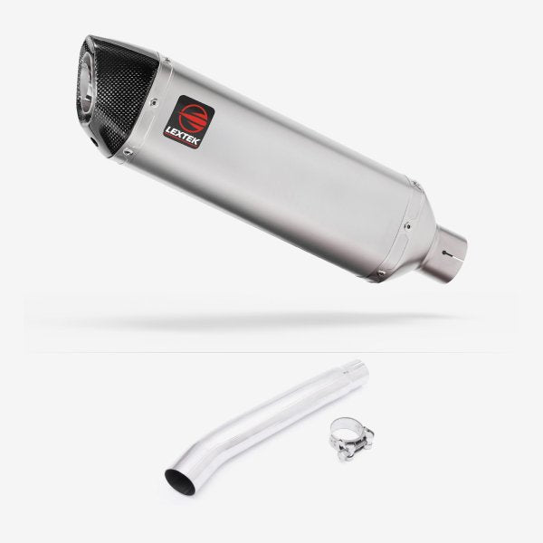 Lextek VP1 Matt S/Steel Exhaust 300mm with Link Pipe for Suzuki GSXR 1000 (01-06)