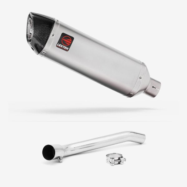 Lextek VP1 Matt S/Steel Exhaust 300mm with De-Cat Link Pipe for Suzuki GSXR 1000 (07-08)