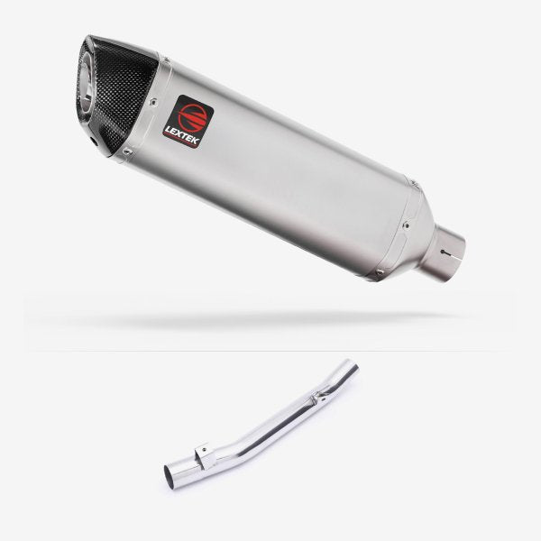 Lextek VP1 Matt S/Steel Exhaust 300mm with Link Pipe for Suzuki GSF650 Oil Cooled (05-06)