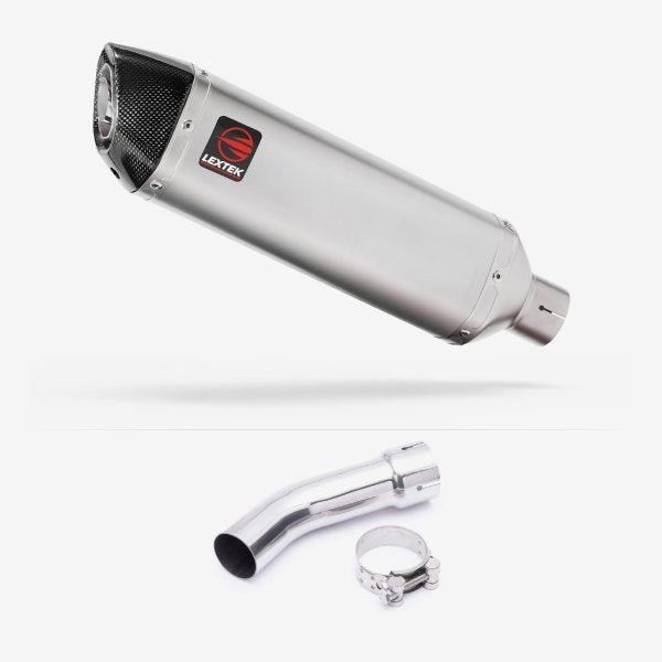 Lextek VP1 Matt S/Steel Exhaust 300mm with Link Pipe for Yamaha FZ8 Fazer (10-16)