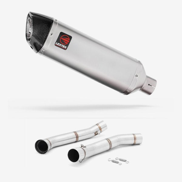 Lextek VP1 Matt S/Steel Exhaust 300mm with Link Pipe for KTM 690 Duke (12-15)