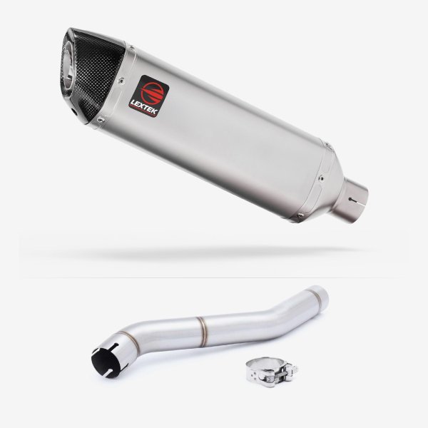 Lextek VP1 Matt S/Steel Exhaust 300mm with Link Pipe for Honda CBR600 F (87-90)