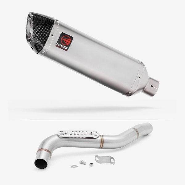 Lextek VP1 Matt S/Steel Exhaust 300mm with Link Pipe for Triumph Tiger 1050 (07-12)