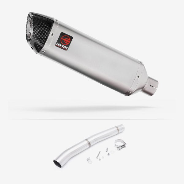 Lextek VP1 Matt S/Steel Exhaust 300mm with Link Pipe for Yamaha YZF R6 (06-16)