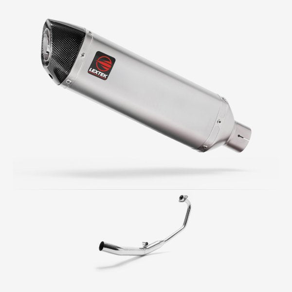 Lextek VP1 Matt S/Steel Exhaust System 300mm for Honda CBR 125 R (04-10)